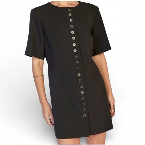 NWT DISSH Lia Button-Down Mini Dress Black Size 2 - Picture 3 of 10